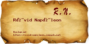 Rövid Napóleon névjegykártya